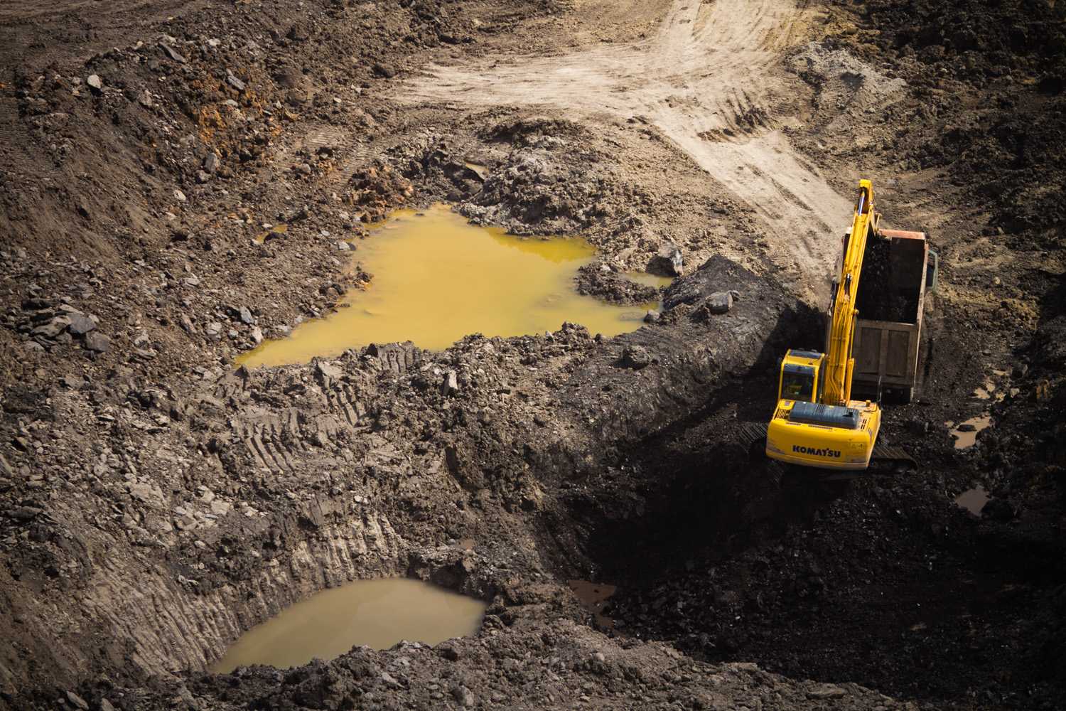 Coal mining in Borneo.