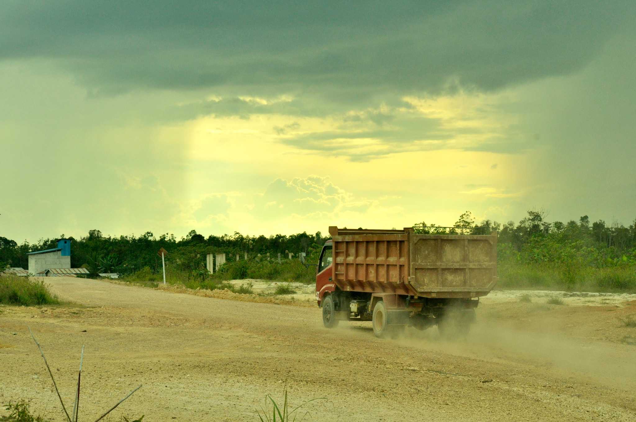 An oil palm truck in the village of Sentabai, West Kalimantan.