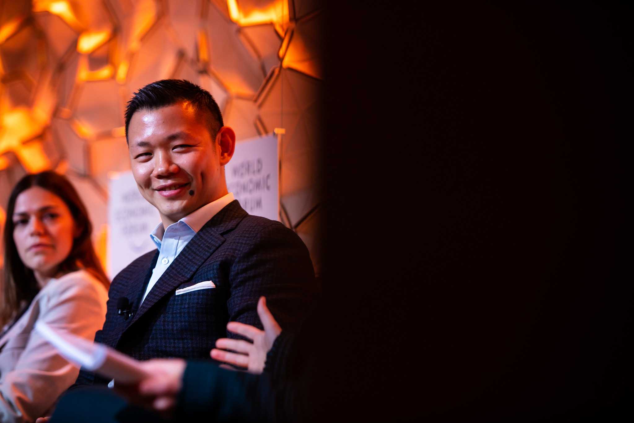 Anderson Tanoto speaking on a panel at a World Economic Forum event in Davos in 2020.