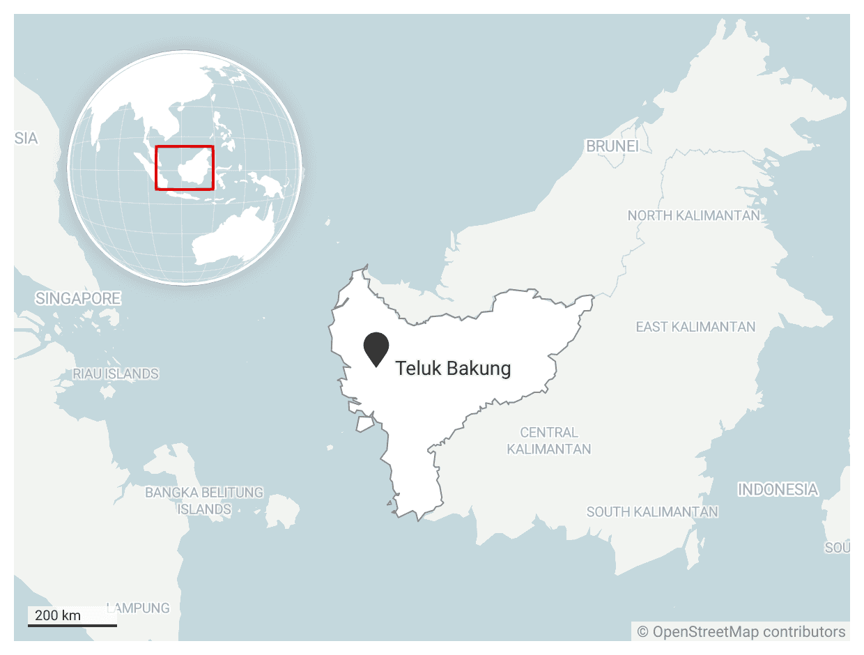 Teluk Bakung is around an hour's drive from the capital of West Kalimantan province.