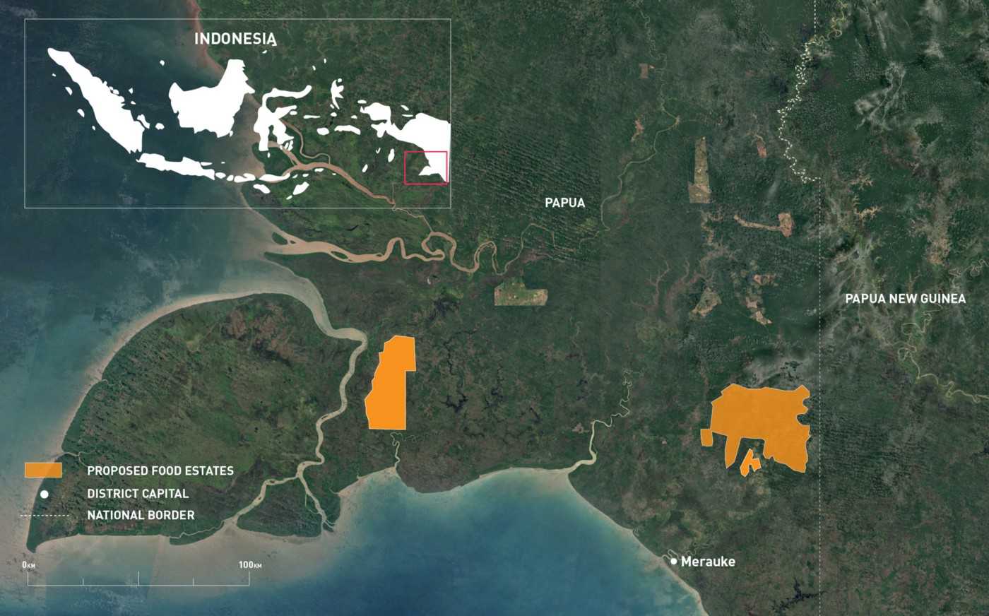 The site of the proposed food estates in Merauke, southern Papua Province.