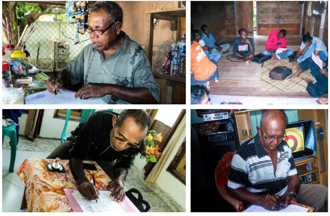 A selection of photos the activists took documenting people signing letters opposing the project.