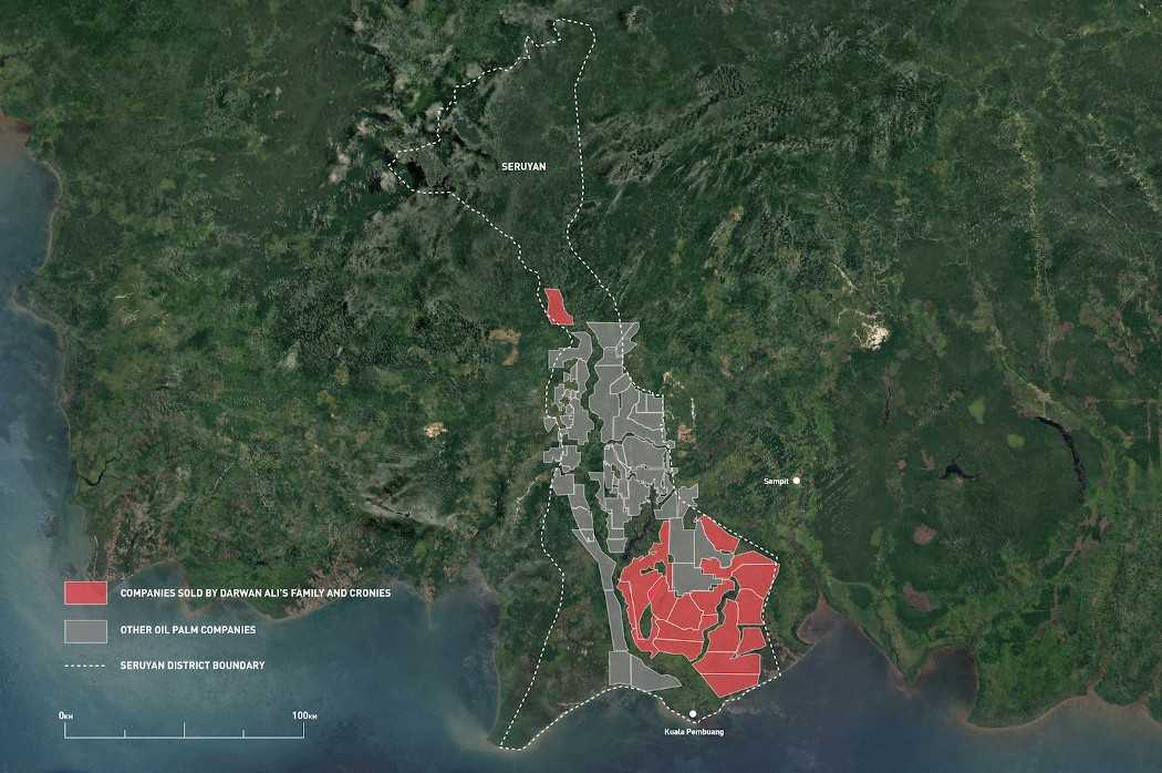 Licenses issued to companies owned by Darwan Ali’s family and cronies threatened to turn the southern reaches of Seruyan into one vast oil palm plantation.